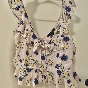 Pastel floral cropped top